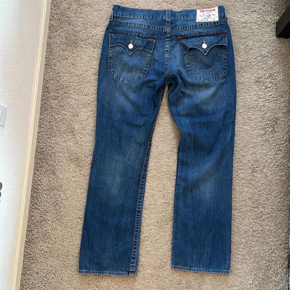 True Religion Blue‎ Straight Jeans Classic Style 38”x33”